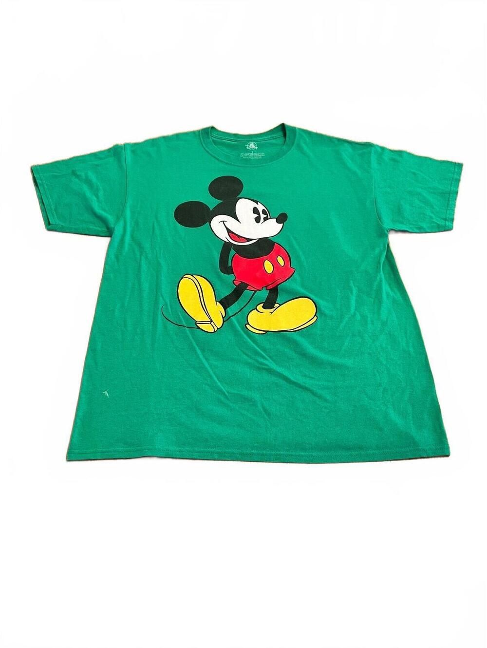 Disney Green Mickey Mouse Graphic T-Shirt Size Large